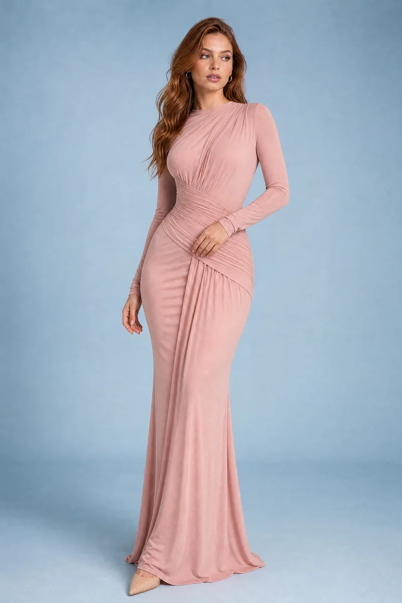 Robe longue drapée