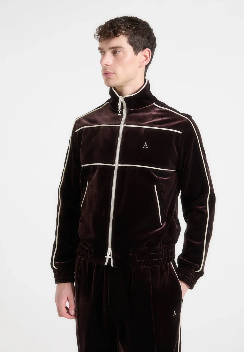Eiffel Velour Track Jacket – Brown